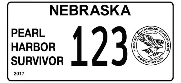 Nebraska Pearl Harbor Surviror license plate
